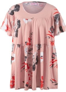Футболка с воланами на рукавах, дизайн Maite Kelly (винтажно-розовый с рисунком) Bonprix
