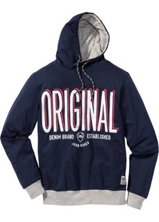 Свитшот Regular Fit с капюшоном (темно-синий) Bonprix