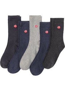 Женские носки с вышивкой (5 пар) (меланж с вышивкой) Bonprix