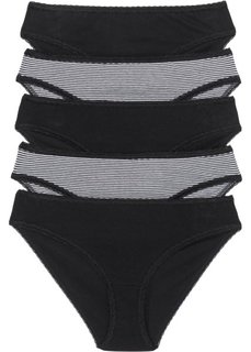 Трусики (5 шт.) (черный/белый в полоску) Bonprix