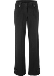 Брюки-стретч из твила, прямой покрой (черный) Bonprix