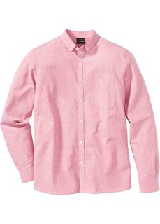 Рубашка Slim Fit с длинным рукавом (розовый) Bonprix
