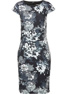 Трикотажное платье (белый/черный с рисунком) Bonprix