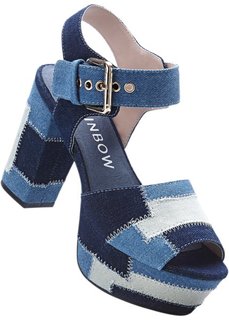 Босоножки на платформе (синий джинсовый) Bonprix