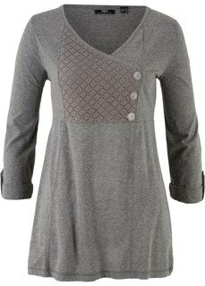 Футболка с рукавами 3/4 (серый меланж) Bonprix