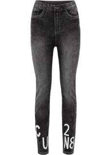 Брюки Super Skinny с высокой талией (черный мраморный) Bonprix
