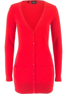 Длинный кардиган тонкой вязки (клубничный) Bonprix