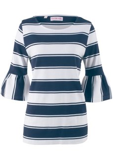 Футболка с расклешенными рукавами, Maite Kelly (темно-синий/белый в полоску) Bonprix