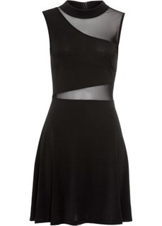 Платье со вставками в сеточку (черный) Bonprix