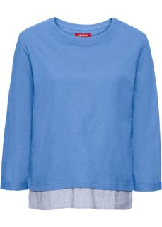 Футболка 2 в 1 с рукавом 3/4 (голубой) Bonprix