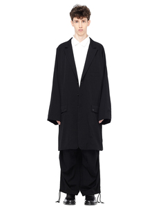 Шерстяной плащ с принтом Yohji Yamamoto