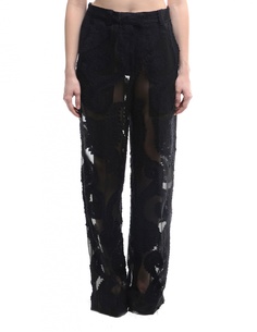 Брюки из ацетата, хлопка и шерсти Ann Demeulemeester