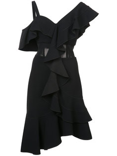 платье на одно плечо с оборкой  Proenza Schouler