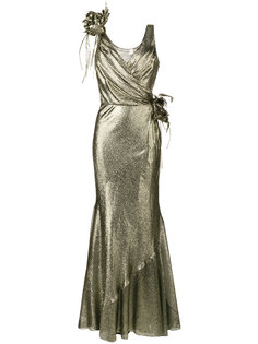 платье без рукавов с цветочным декором Alberta Ferretti