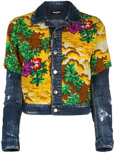 джинсовая куртка с гавайским принтом Dsquared2