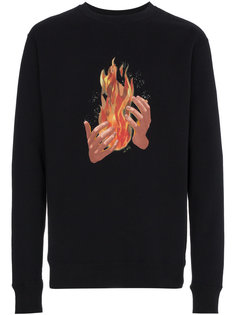 fire print long sleeve sweatshirt Off-White