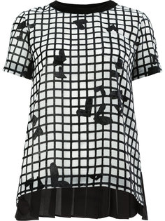 футболка в сетку с узором Sacai