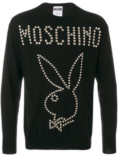 свитер с заклепками Playboy Moschino