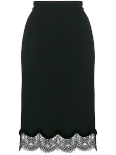 scalloped lace trim skirt Rochas