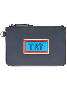 patch embellished pouch Fendi