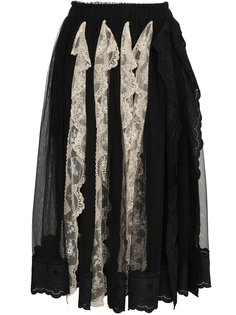 плиссированная юбка с кружевной отделкой  Simone Rocha
