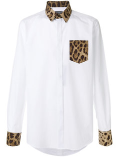 рубашка с леопардовым принтом на кармане Dolce &amp; Gabbana