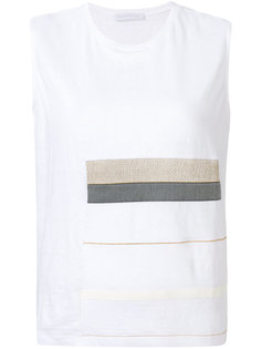 contrast panel sleeveless topo Fabiana Filippi