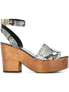 босоножки с эффектом змеиной кожи Tory Burch
