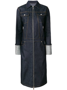 raw denim trench coat Helmut Lang