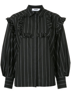 рубашка в полоску с оборками MSGM