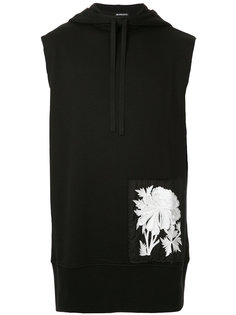 floral embroidered sleeveless hoodie Ann Demeulemeester