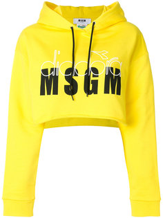 укороченная толстовка с капюшоном MSGM