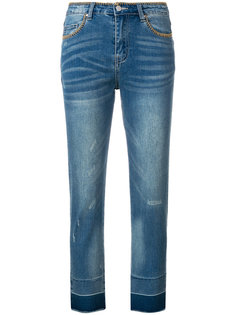 cropped stitch detailed jeans Steffen Schraut