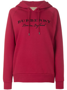 logo embroidered hoodie Burberry