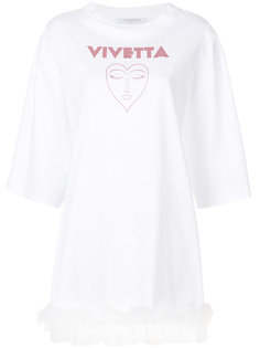 printed tulle hem mid-length tee Vivetta