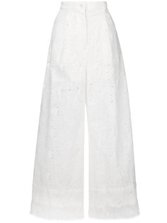 heart embroidered trousers Sacai