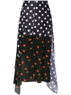 polka dot and floral print skirt JW Anderson