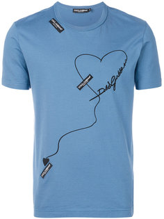 logo patch heart print T-shirt Dolce &amp; Gabbana
