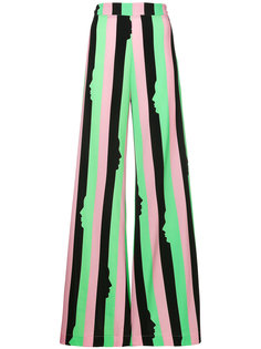striped silhouette printed flared trousers Vivetta