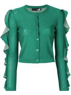 ruffle sleeve sparkly knit cardigan Love Moschino