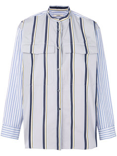 striped mandarin collar shirt Odeeh