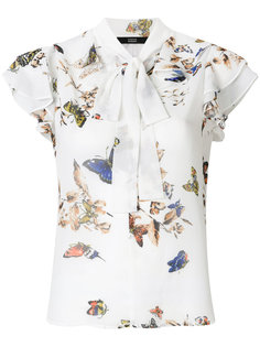 butterfly print blouse with pussy bow Steffen Schraut