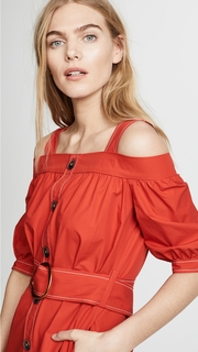 Derek Lam 10 Crosby Off Shoulder Ruffle Dress