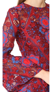 Cynthia Rowley Lace Ruffle Sleeve Dress