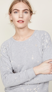 David Lerner Distressed Raglan Sweatshirt