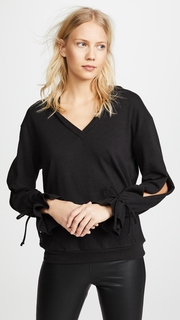 Lanston Slit Sleeve Ruffle Hoodie