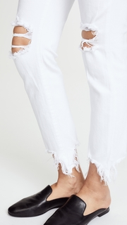 LAGENCE High Rise Skinny Jeans with Deconstructed Hem