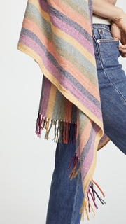 Madewell Peacock Stripe Silk Noil Cape Scarf