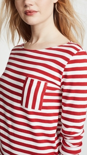 Petit Bateau Iconic 1x1 Striped Tee with Pocket