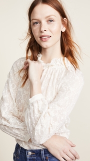 Rebecca Taylor Long Sleeve Lily Embroidered Top